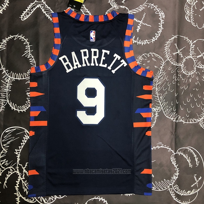 Camiseta New York Knicks RJ Barrett #9 Ciudad Edition 2019-20 Azul
